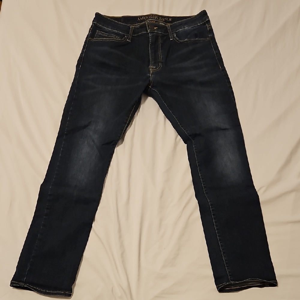 American Eagle Outfitters Men's Dark Blue Extreme Flex Slim Jeans